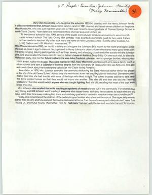 Typed Interview with Mary Ellen Mowinkle