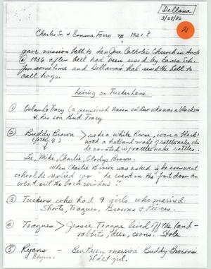 Handwritten Note about the Dellana Family